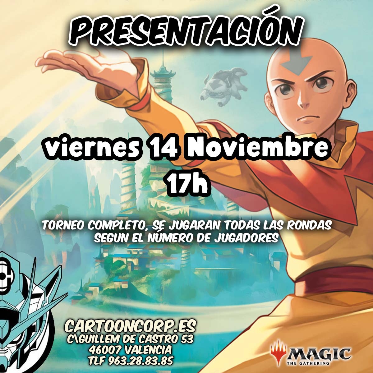 Esta semana tenemos presentaciones de la nueva colección de #magicthegathering de Avatar
Apúntate y participa para ser de los primeros en tener y jugar estas cartas

👉 https://cartooncorp.es/jolisearch?s=torneo+trc