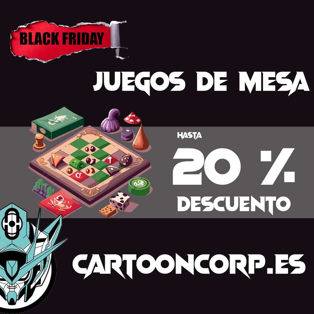 Aprovecha el descuento de #blackfriday de hasta un 20% de descuento en juegos de mesa, y otros muchos mas que tenemos disponibles en web
No dejes pasar la oportunidad de ampliar tu colección o de coger ese #juego que tienes pendiente