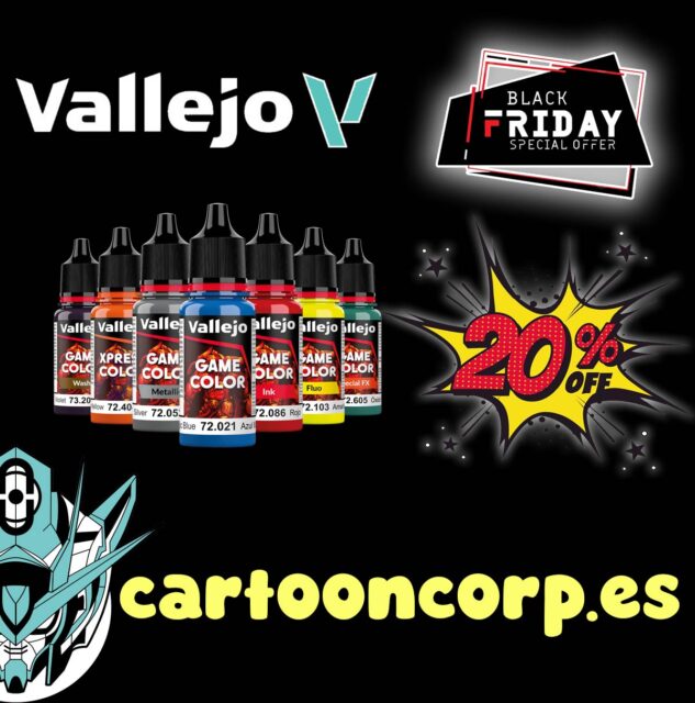 El #Blackfriday llega al modelismo 
Entrad en nuestra web cartooncorp.es y completa tu colección de pinturas o aprovecha para inicarte en este hobby de la mano de @vallejocolors 

👉 https://cartooncorp.es/pinceles-para-modelar/43475-pincel-precisi%C3%B3n-redondo-sint%C3%A9tico-size-0.html