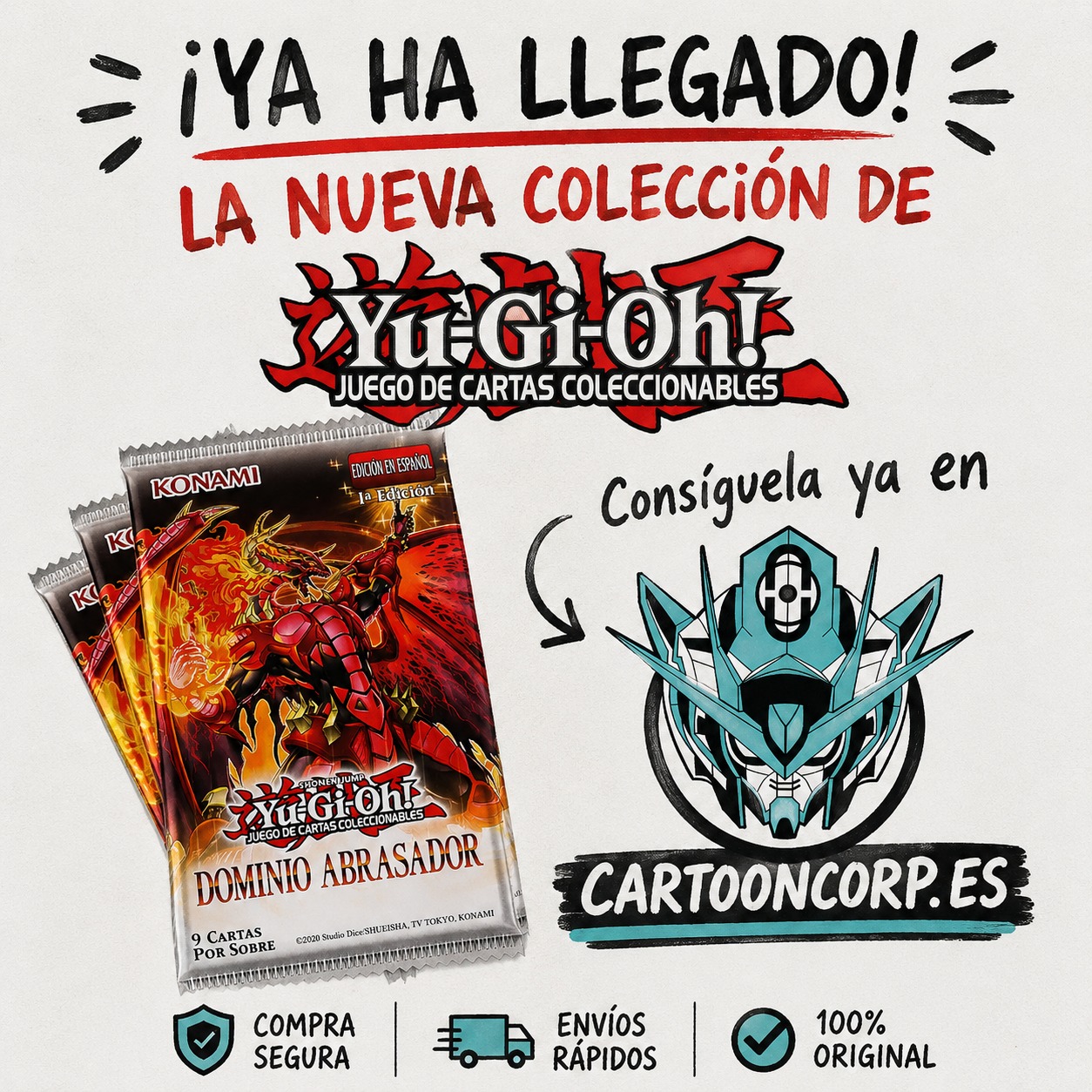 Llega la nueva colección de #yugioh Dominio Abrasador

👉 https://cartooncorp.es/jolisearch?s=dominio+abrasador
