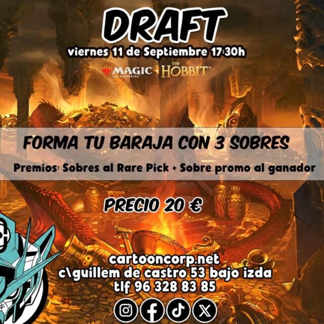 Esta semana tenemos eventos de #magicthegathering, Draft de el hobbit y commander

Animate a pasar una buena tarde
