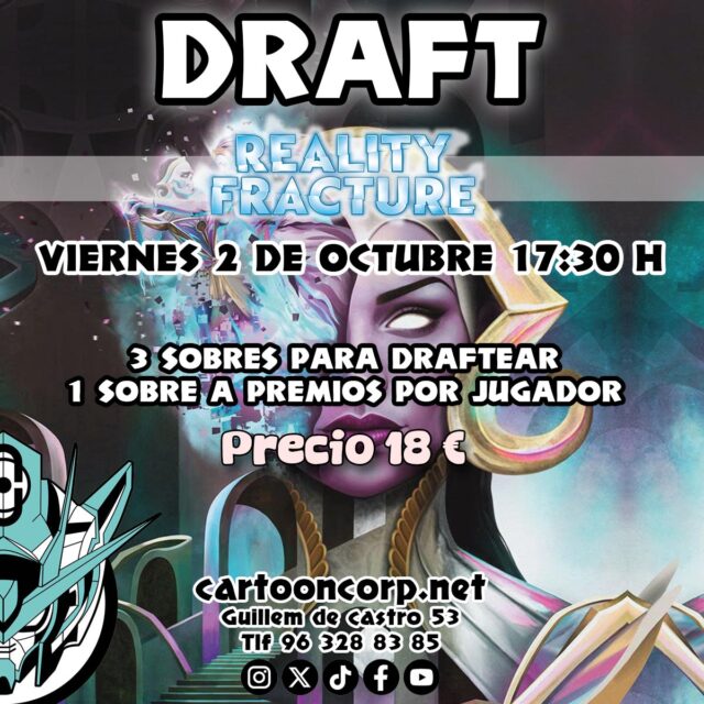 Comenzamos la temporada de Reality Fracture de #magicthegathering con los primeros #draft sesión doble viernes y domingo, y no podian faltar los #commander

👉 https://cartooncorp.net/busqueda?controller=search&s=torneo+trc