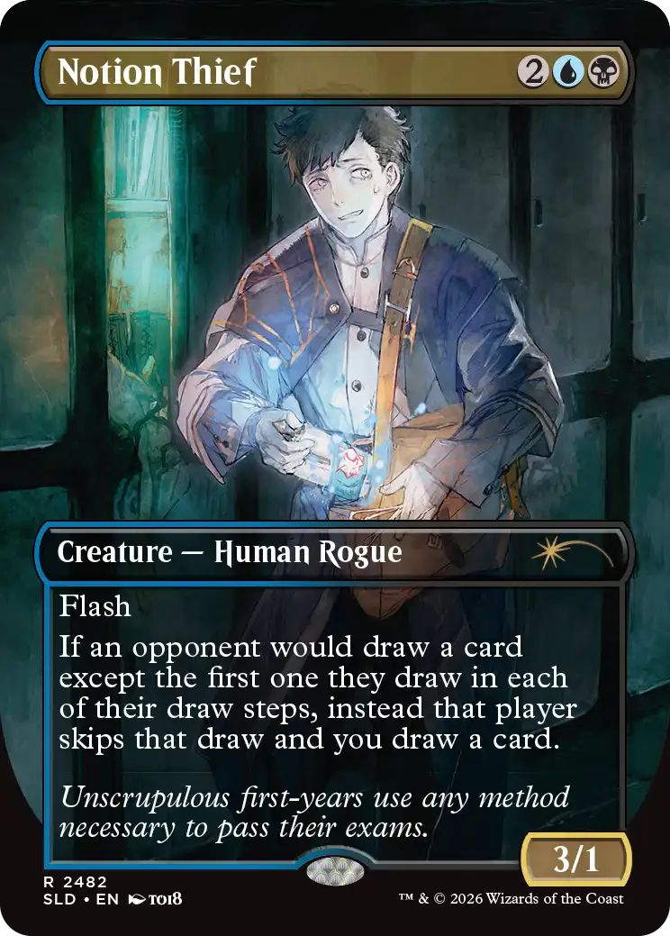 Notion Thief ilustrada por Toi8 - Secret Lair Magic the Gathering Back to School 2026