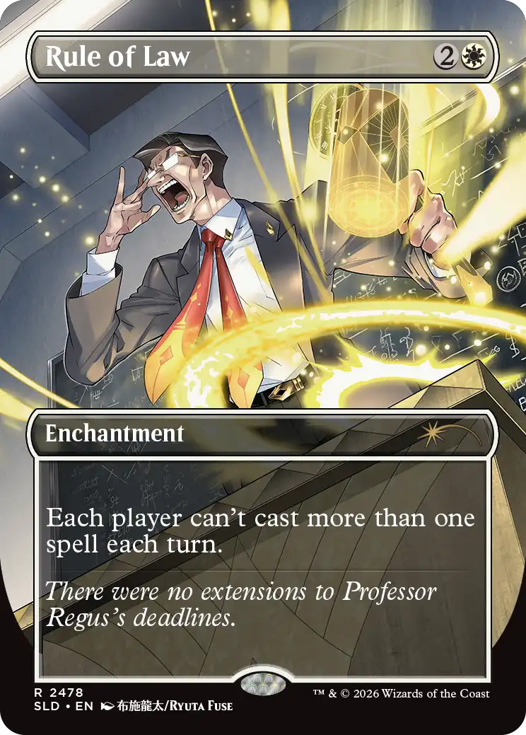Rule of Law ilustrada por Ryuta Fuse autor de Monster Hunter - Secret Lair Magic the Gathering 2026