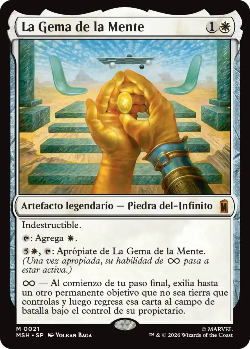 The Mind Stone variante 3 showcase frame Magic Marvel Super Heroes MTG 2026