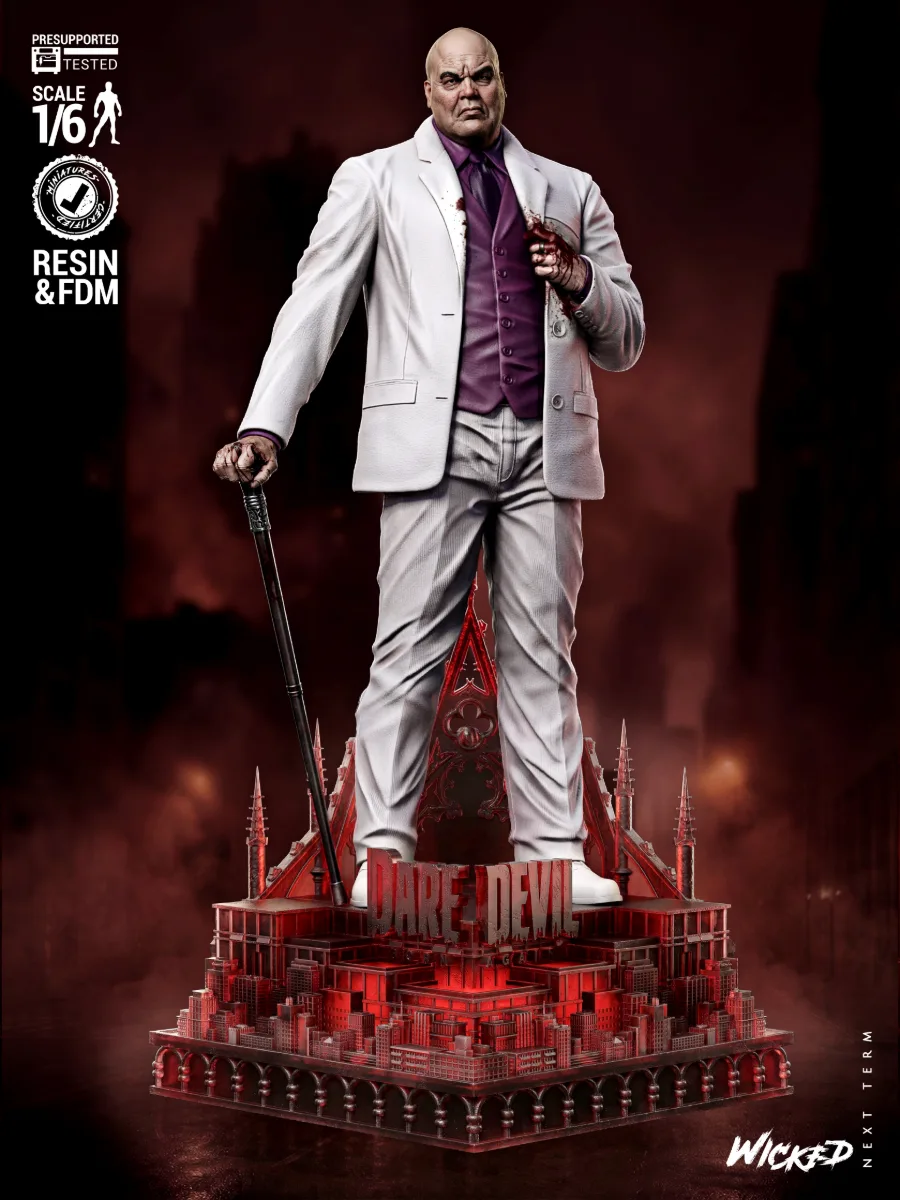 Kingpin figura resina 1/6 Wicked Next Term Daredevil Wilson Fisk proceso pintura Galistik día 2