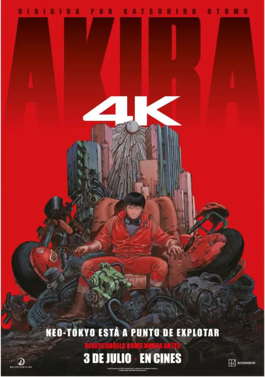 Akira cartel oficial 4K reestreno cines España julio 2026 Selecta Vision Katsuhiro Otomo